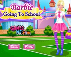 Barbie going to school