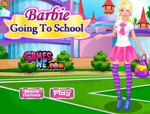 Barbie going to school